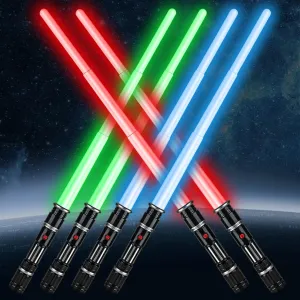 Bakatatoyz 6 Pack Light Up Sword 3 Colors Saber,Light Swords with FX Sound(Motion Sensitive) and Realistic Handle for Kid, Halloween, Costumes Play Party, Galaxy War Fighter and Warriors,Xmas