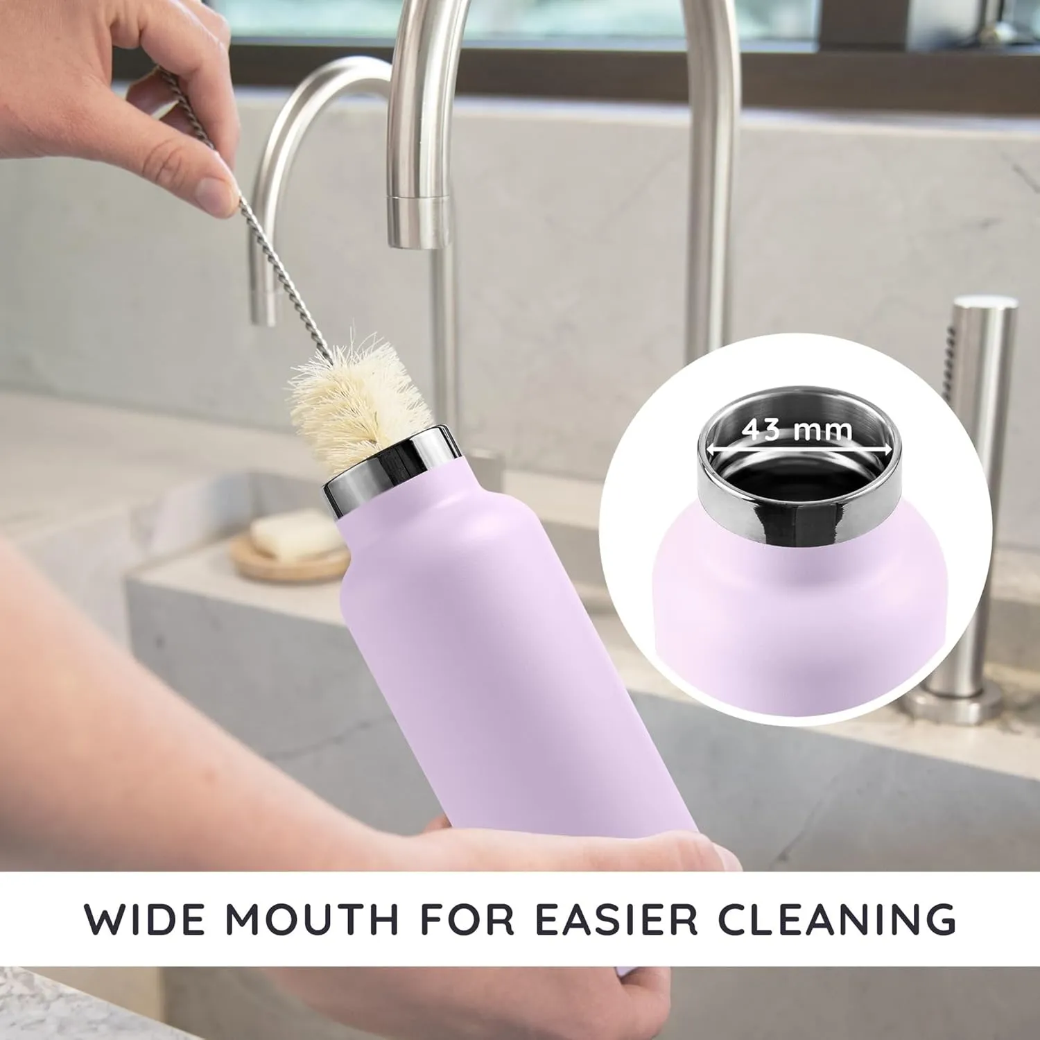 Bambaw Insulated 24oz Stainless Steel Water Bottle - Lavender Haze