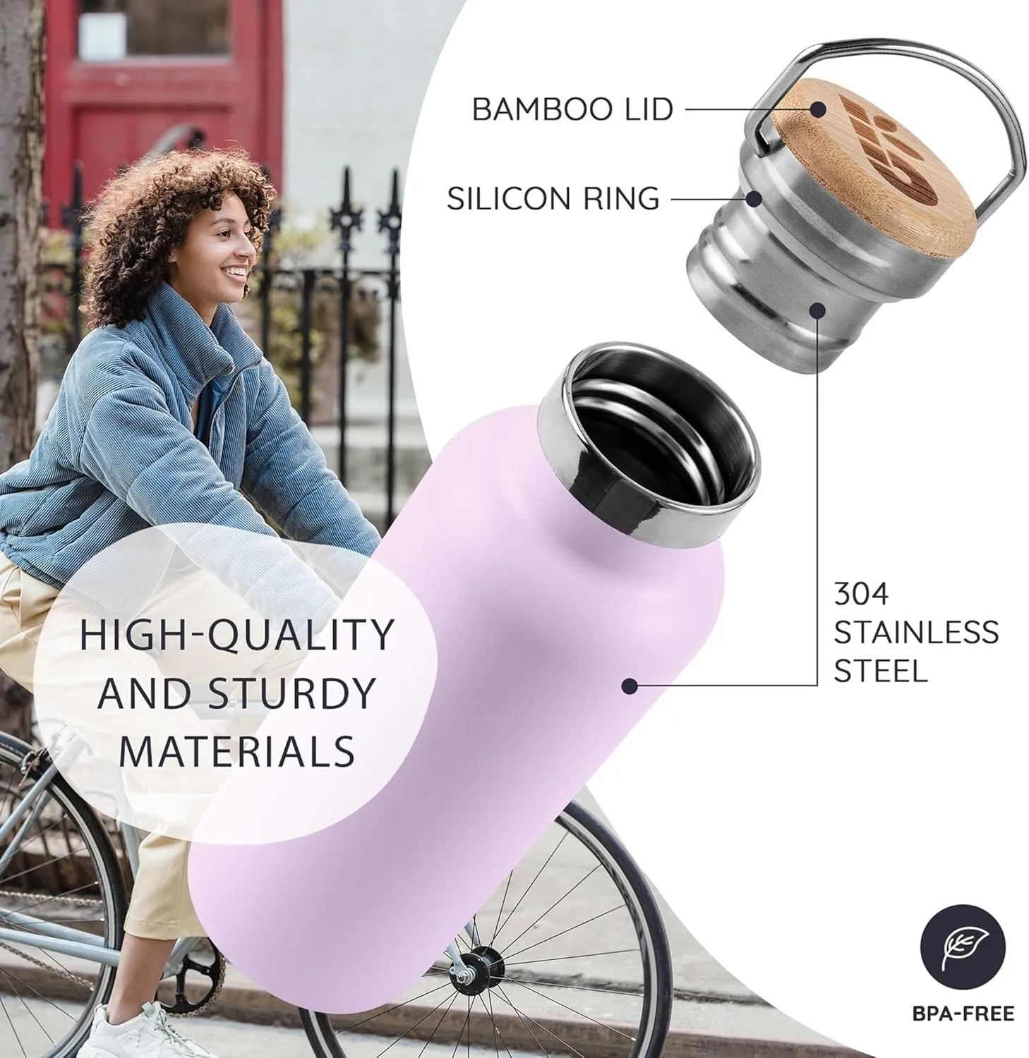 Bambaw Insulated 24oz Stainless Steel Water Bottle - Lavender Haze