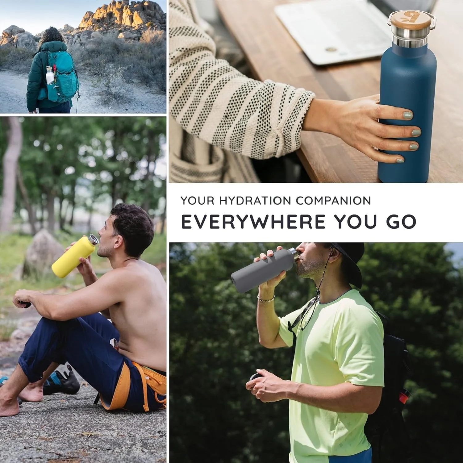 Bambaw Insulated Water Bottle 16 oz, Lavender Water Bottle Stainless Steel, Metal Water Bottle for Travel, Hot Water Bottle, Stainless Steel Water Bottle – Lavender Haze