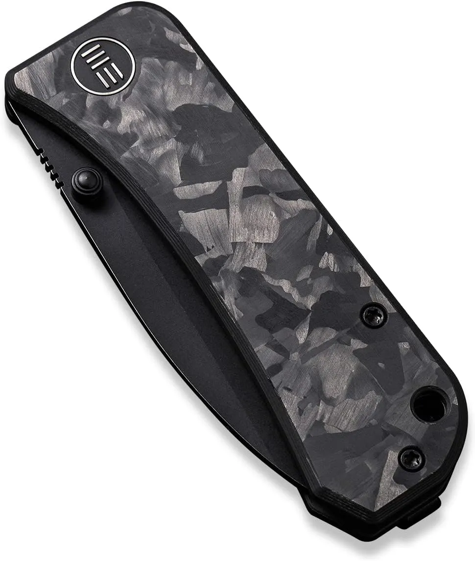 Banter Pocket Knife for EDC, Ben Petersen Folding Knife with 2.9”S35VN Blade, Cabon Fiber Handle Titanium Thumb Stud Opener 2004H (Marble)