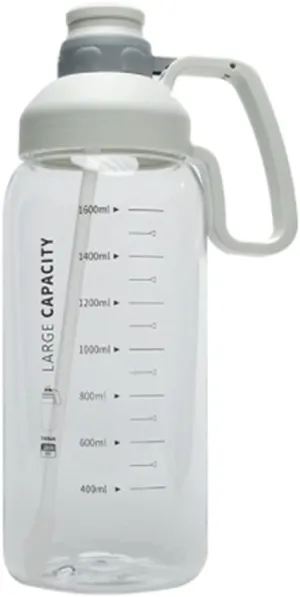 barley Portable Water Bottles 63.3oz Large Capacity Water Bottle with Built-in Straw Accurate Water Volume Scale Sports Water Jug