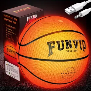Basketball,Rechargeable LED Light Up Basketball,Easter Gift Ideas-Glow in the Dark Sports Ball with Accessories,Cool Toys for Boys,Perfect Birthday Ideal Gift for 7 8 9 10 11 12 13 14 Years old boy