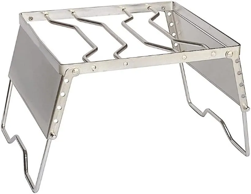 BBQ Grill Outdoor Multifunctional Folding Campfire Grill Portable Stainless Steel Camping Grill Grate Gas Stove Picnic Heating Stove Stand