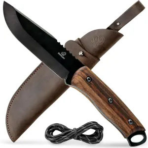 BeaverCraft Bushcraft Knife Full Tang Carbon Steel BSH4 Dusk - Bush Fixed Blade Camping Knife with Sheath for Belt – Hiking, Survival Knives Tools Bushcraft Gear