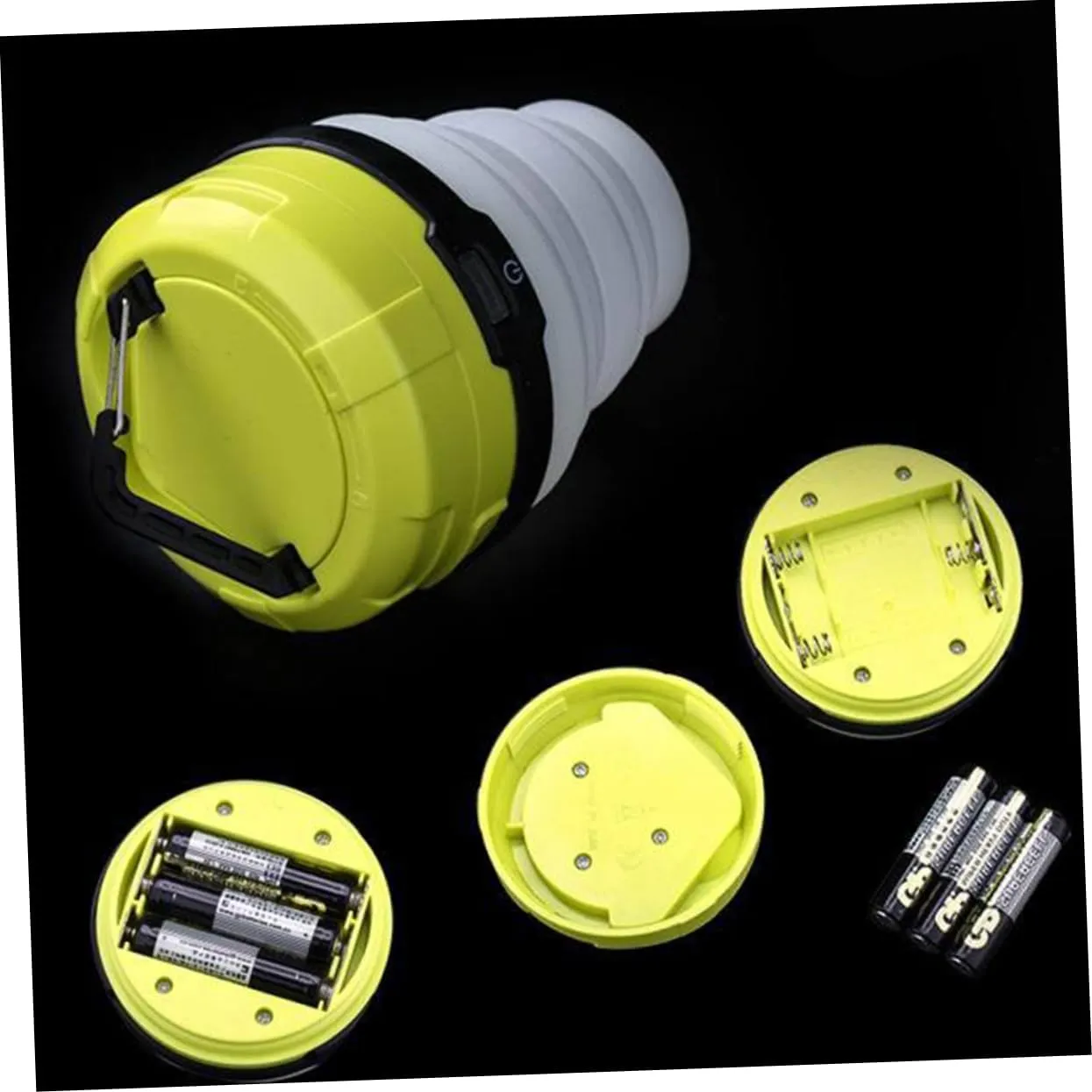 BESPORTBLE 3pcs Solar Rechargeable Camping Light Collapsible Lantern for Hiking Emergency Outdoor Tent Lamp Handle