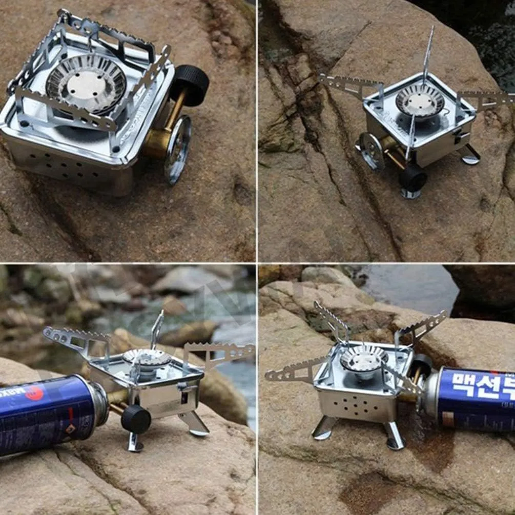 BESPORTBLE Camping Gas Stove Windproof Stove Folding Gas Stove Portable Backpacking Hiking Gas Stove for Traveling BBQ