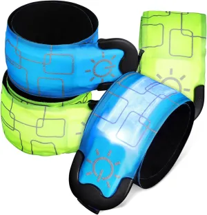 BESPORTBLE Charging Circle Arm Wristbands 4 Led Slap Wristbands 3 Lighting Modes for Running Biking