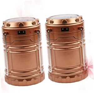 BESPORTBLE Solar Light Camping Lantern Emergency Outdoor Flashlight Collapsible Design No Battery Durable Brass