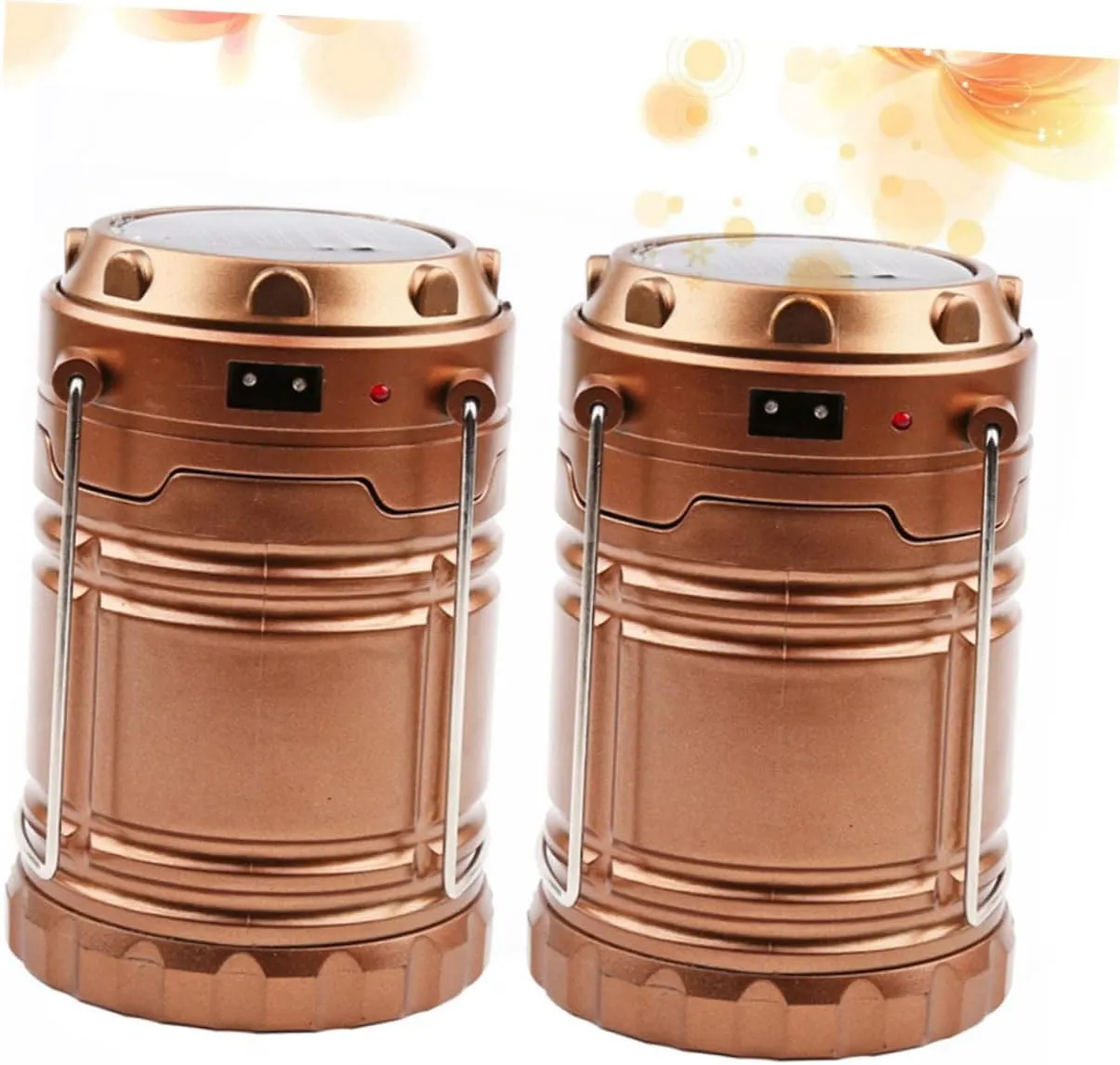 BESPORTBLE Solar Light Camping Lantern Emergency Outdoor Flashlight Collapsible Design No Battery Durable Brass