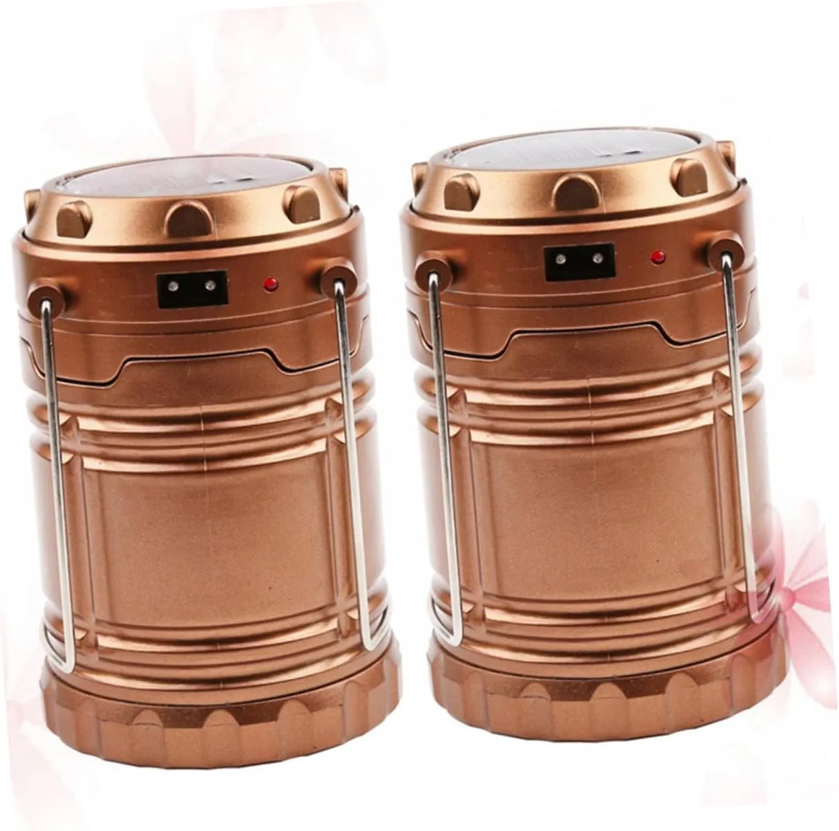 BESPORTBLE Solar Light Camping Lantern Emergency Outdoor Flashlight Collapsible Design No Battery Durable Brass
