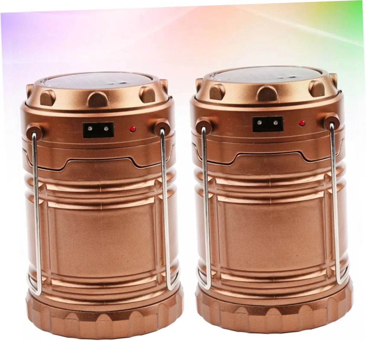 BESPORTBLE Solar Light Camping Lantern Emergency Outdoor Flashlight Collapsible Design No Battery Durable Brass