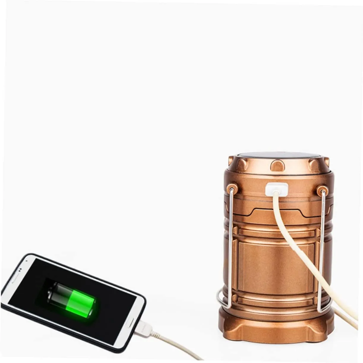 BESPORTBLE Solar Light Camping Lantern Emergency Outdoor Flashlight Collapsible Design No Battery Durable Brass