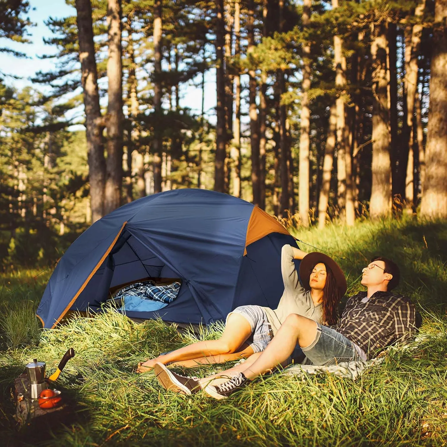 Bessport Camping Tent for 2-3 Person, Lightweight Backpacking Tent Waterproof Windproof Two Doors Easy Setup Double Layer Outdoor Tents for 3 to 4 Seasons, Suitable for Outdoor,Hiking,Camping