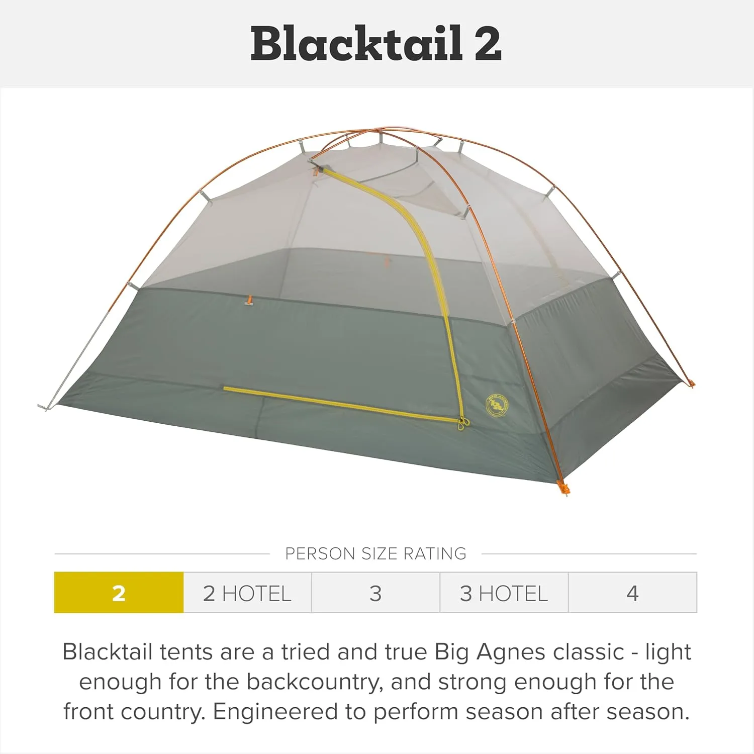Big Agnes Blacktail & Blacktail Hotel Tent - Backpacking Tent for Camping, 3 Season, Lightweight, Waterproof