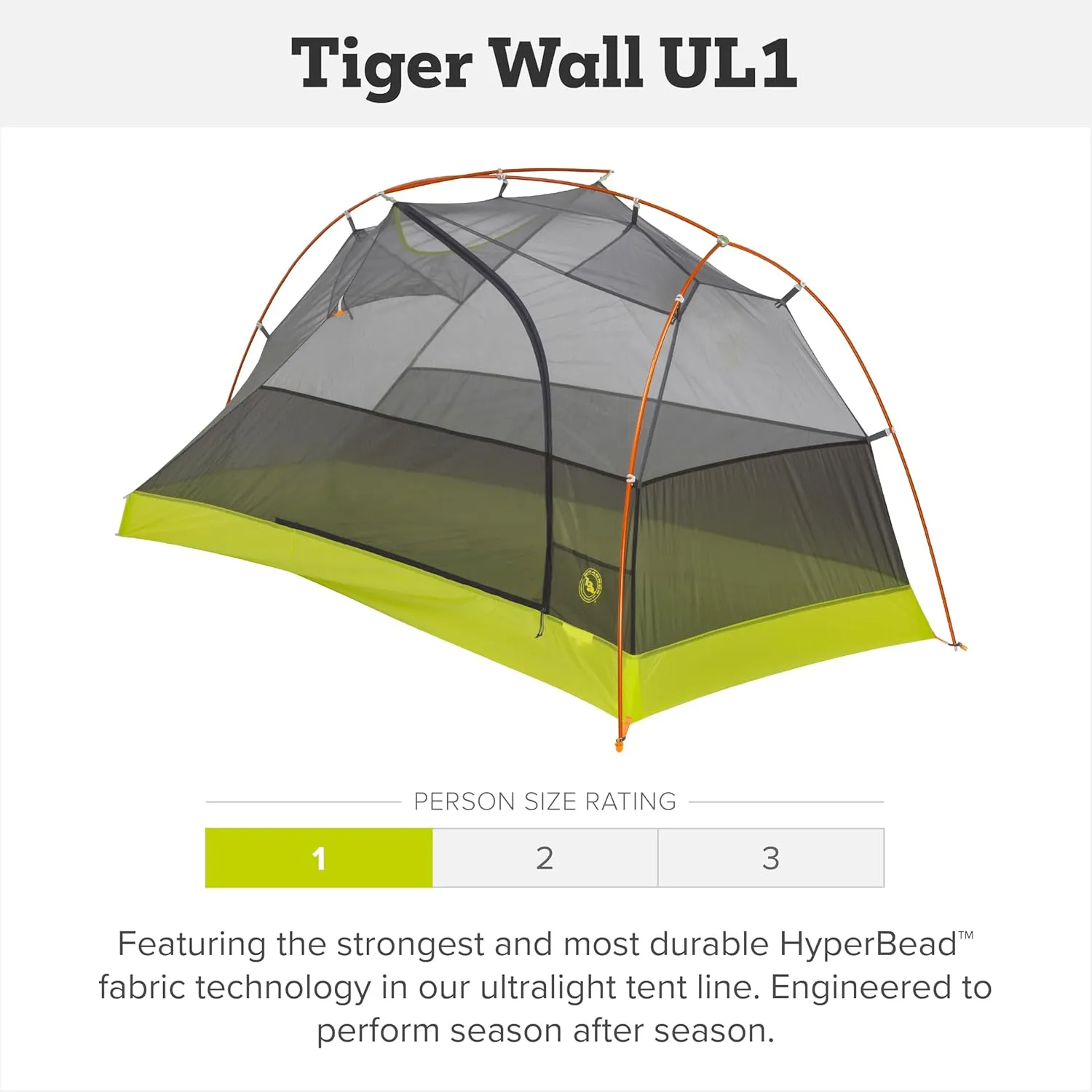 Big Agnes Tiger Wall UL - Ultralight Backpacking Tent, 3-Season Semi-Freestanding Side-Entry Shelter for Camping & Backpacking -1, 2, & 3 Person