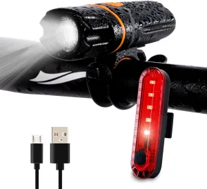 Bike Lights, Super Bright Bike Front Light 1200 Lumen, IPX6 Waterproof 6 Modes Cycling Light Flashlight Torch with USB Rechargeable Tail Light(USB Cable Included)