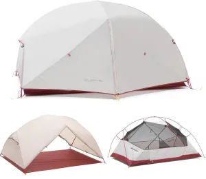 BISINNA Backpacking 2 Person Tent Lightweight 3 Season Camping Tent 20D 380T Nylon Rainfly Double Layer Free Standing Includes Footprnint 7001 Aluminium Poles for Camping Hiking Biking
