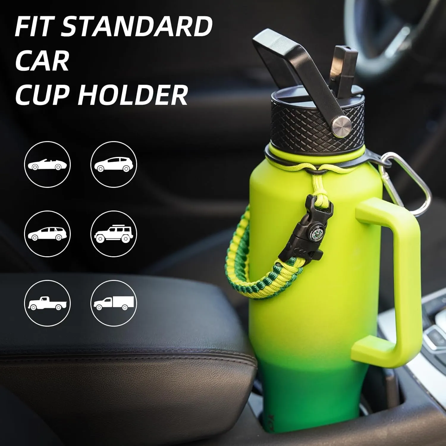 BJPKPK Insulated Water Bottles with Straw Lid, 23oz Metal Water Bottle with 2 lids & Paracord Strap, Double Wall Stainless Steel Vacuum Tumblers, Cups, Mugs, Thermos for Hot& Cold Drinks, Bamboo Grove