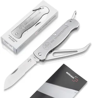 BÖKER PLUS® Seenotretter 01 pocket knife - Rigging knife with marlinspike, shackle & bottle opener - Sailing - stainless steel - serrated edge - for skippers