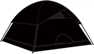 Black 4 Person Family Tent with Rain Fly Tarp, Spacious, Waterproof, Perfect for Outdoor Adventures