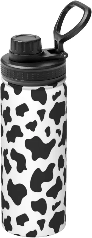 Black & White Leopard 18oz Sports Insulated Bottle For Outdoor Activities,Your Ideal Companion Staying Hydrated