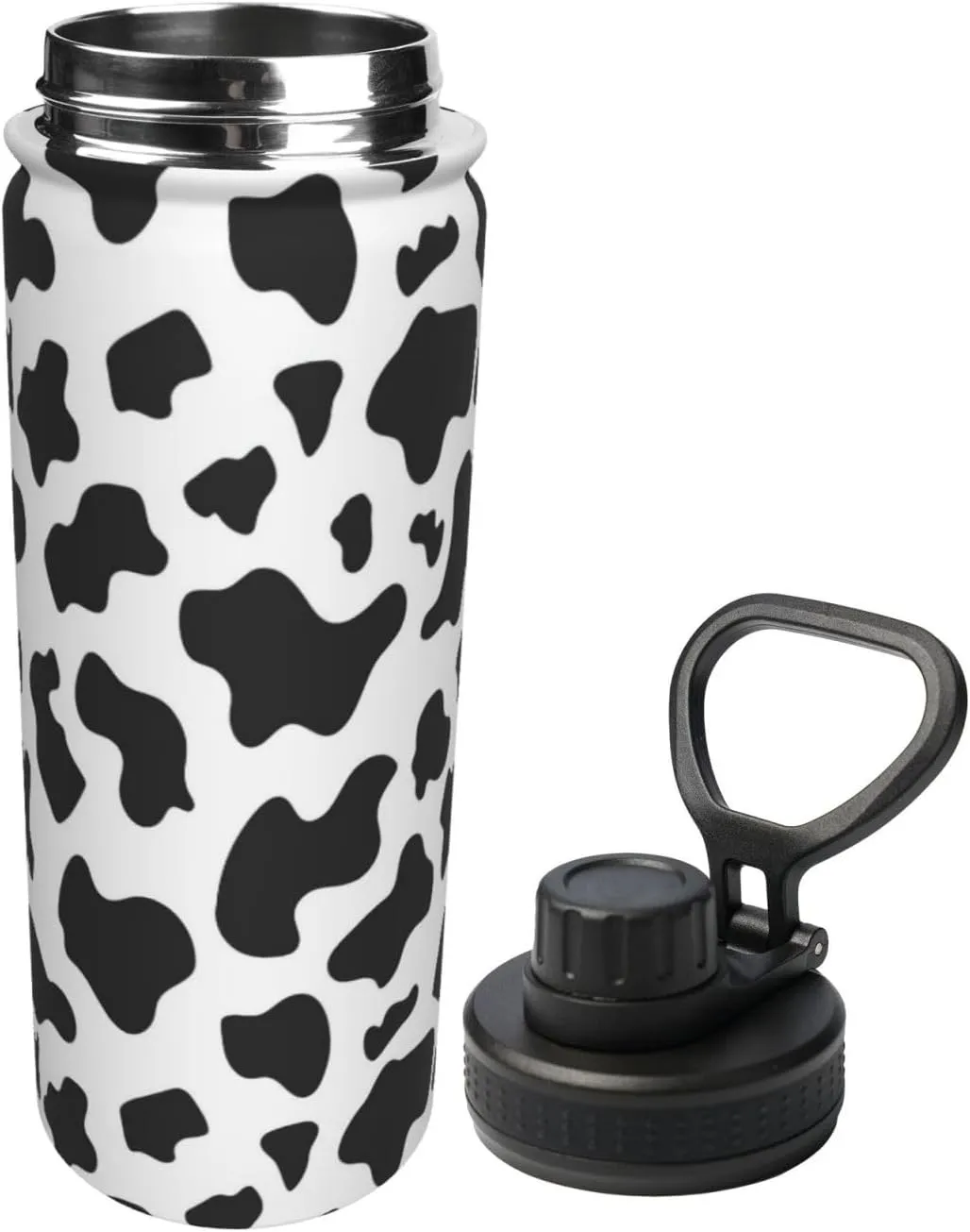 Black & White Leopard 18oz Sports Insulated Bottle For Outdoor Activities,Your Ideal Companion Staying Hydrated