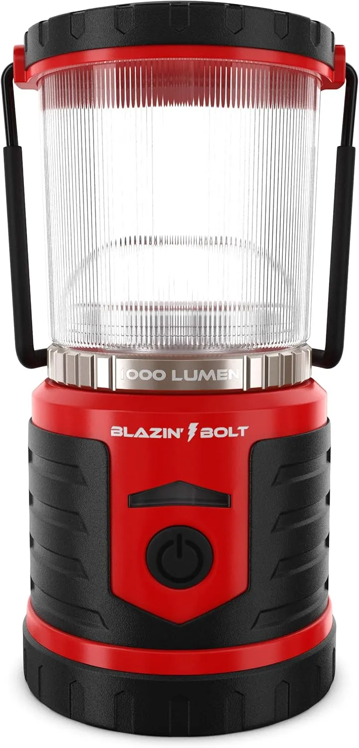 Blazin Bolt Rugged USB Rechargeable Lantern | 1000 Lumen | 350 Hours of Light | Giant 12000mAh Power Bank | 6 Modes | Camping, Emergency, Power Outage, Storm, Blizzard, Hurricane Survival