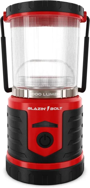 Blazin Bolt Rugged USB Rechargeable Lantern | 1000 Lumen | 350 Hours of Light | Giant 12000mAh Power Bank | 6 Modes | Camping, Emergency, Power Outage, Storm, Blizzard, Hurricane Survival