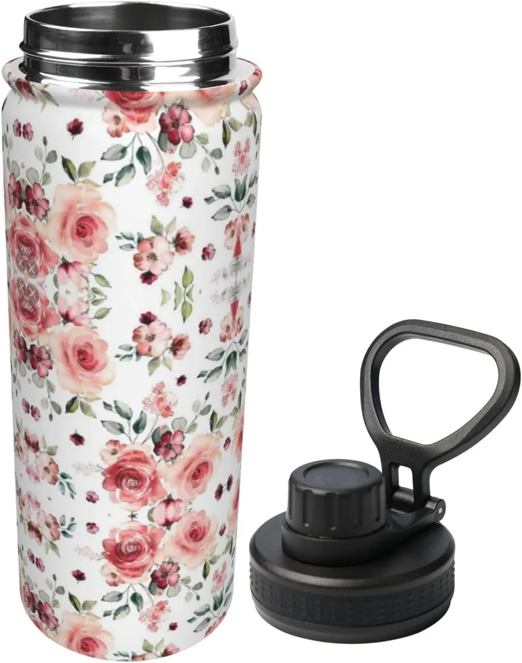 Blossoming Rose Flowers 18oz Sports Insulated Bottle For Outdoor Activities,Your Ideal Companion Staying Hydrated