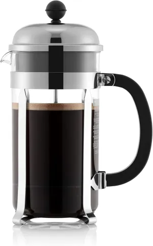 Bodum 34oz Chambord French Press Coffee Maker with BPA-Free Tritan Plastic Carafe, Brushed