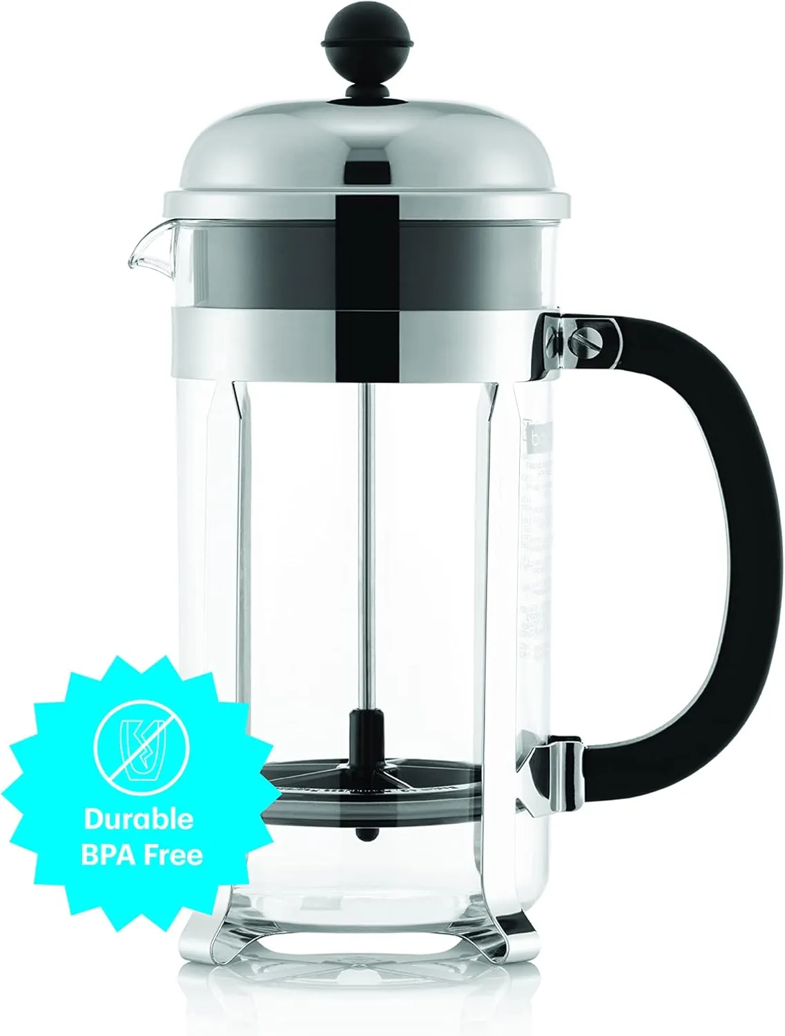 Bodum 34oz Chambord French Press Coffee Maker with BPA-Free Tritan Plastic Carafe, Brushed
