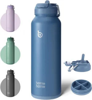 BOTTLE BOTTLE 40 oz sports water bottle stainless steel insulated water bottle with straw and pills holder