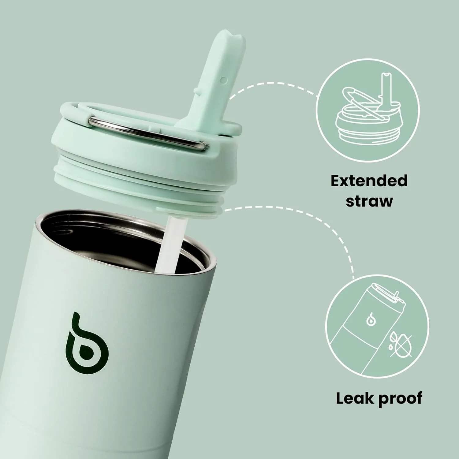 BOTTLE BOTTLE Insulated Water Bottle 24oz with Straw Lid and Handle for Sports Travel Gym Stainless Steel Water Bottles Double-Wall Vacuum Metal Leak Proof BPA-Free