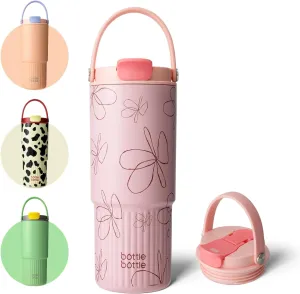 BOTTLE BOTTLE Insulated Water Bottle with Straw and Handle Stainless Steel Water Bottles for Car Sports Home Office and School 26oz Leak Proof