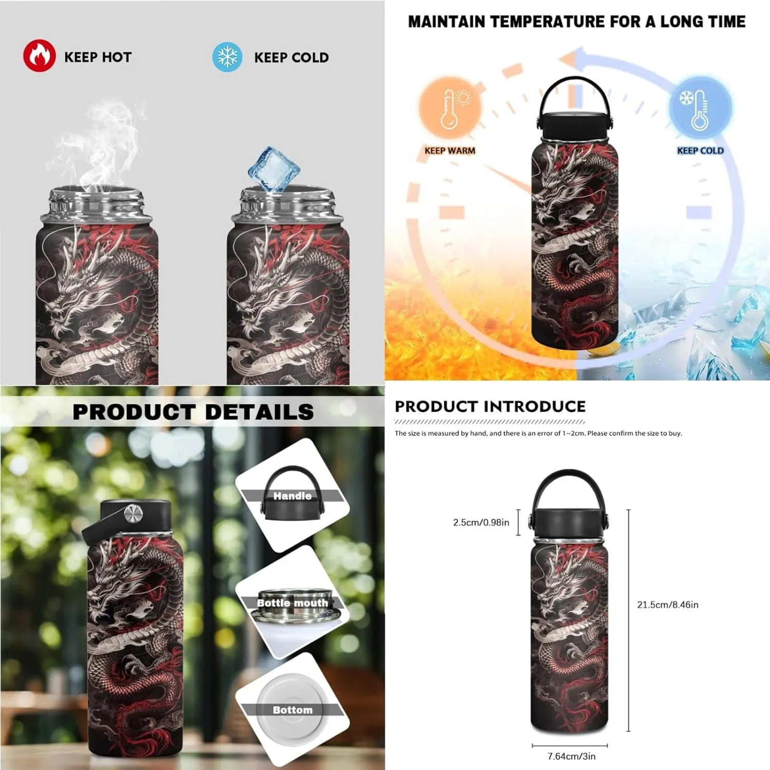Boys Dragon Backpack 3 in 1 Set for Elementary Kids School Bag with Water Bottle for 1St 2Nd Children Bookbag with Lunch Box for 5-7 Years Girls Book Bags