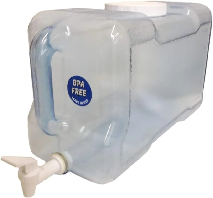 BPA-Free 2 Gallon Reusable Food Grade Safe Tritan Leak-Proof Plastic Water Bottle Spigot Gallon Jug Container with Handle - Made in USA