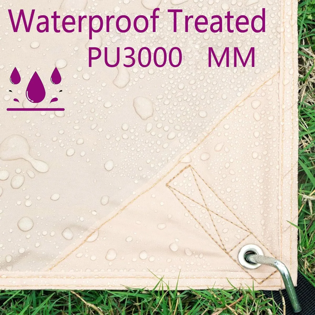 Bringsine Waterproof Camping Tent Tarp-71"x83",4 in 1 Multifunctional Tent Mat Footprint for Camping,Hiking and Picnic,Ultralight & Foldable Tent Stakes