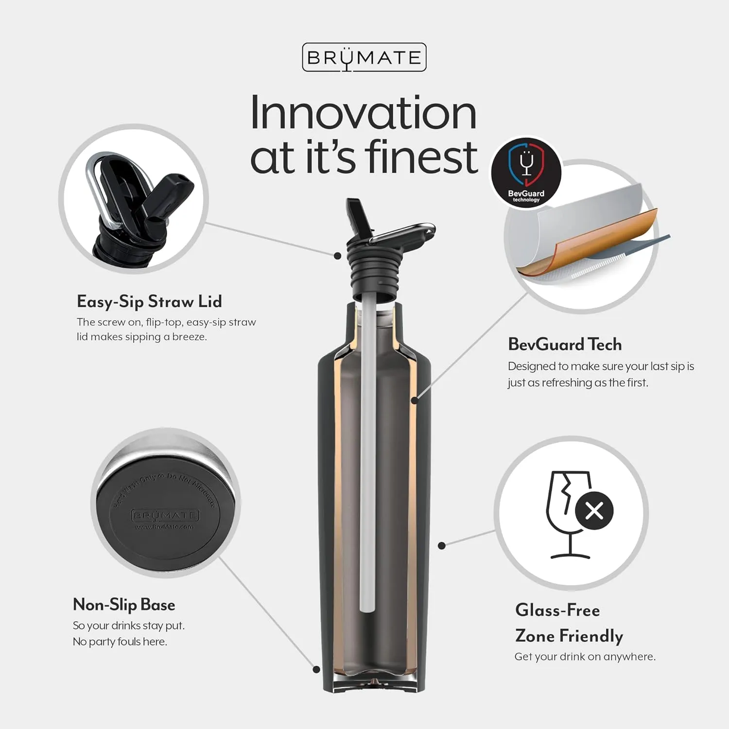 BrüMate ReHydration Mini Kids Water Bottle | 100% Leakproof Insulated Water Bottle for Kids with Straw | Stainless Steel Water Canteen | Perfect Kids Water Bottle for School | 16oz (Ice White)