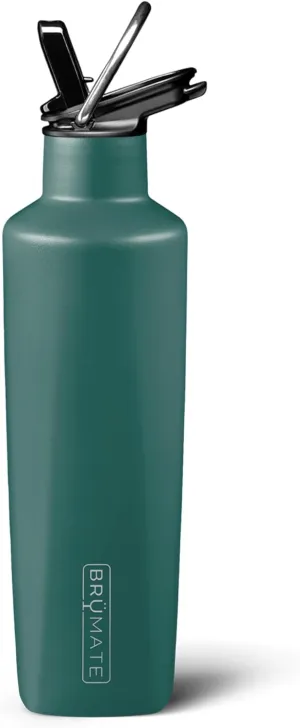 BrüMate ReHydration Mini Kids Water Bottle | 100% Leakproof Insulated Water Bottle for Kids with Straw | Stainless Steel Water Canteen | Perfect Kids Water Bottle for School | 16oz (Matte Hunter)