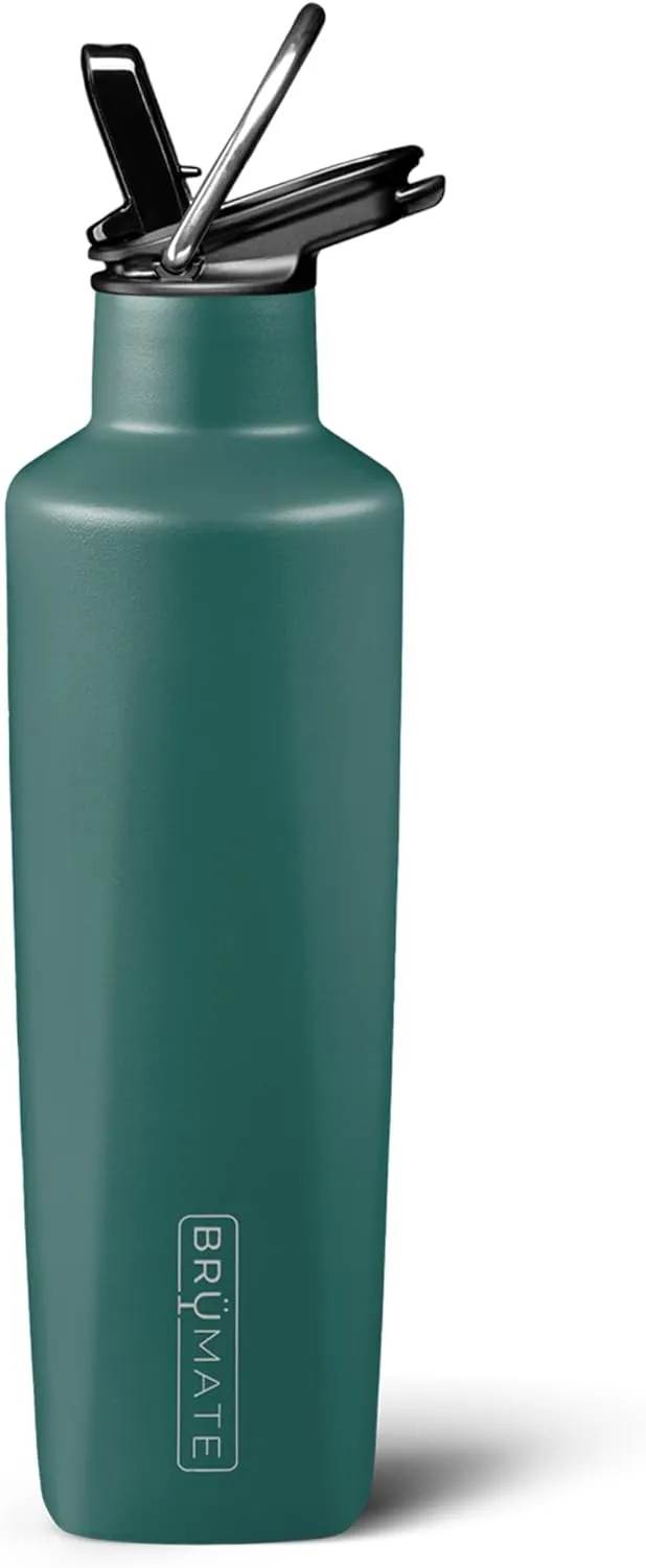 BrüMate ReHydration Mini Kids Water Bottle | 100% Leakproof Insulated Water Bottle for Kids with Straw | Stainless Steel Water Canteen | Perfect Kids Water Bottle for School | 16oz (Matte Hunter)