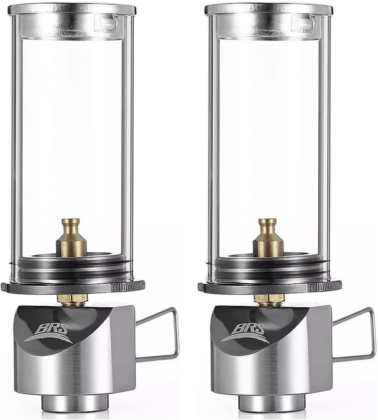 BRS Camping Outdoor Portable Wickless Gas Windproof Lighting Lantern Dreamlike Candle Lamp （2 Pcs）