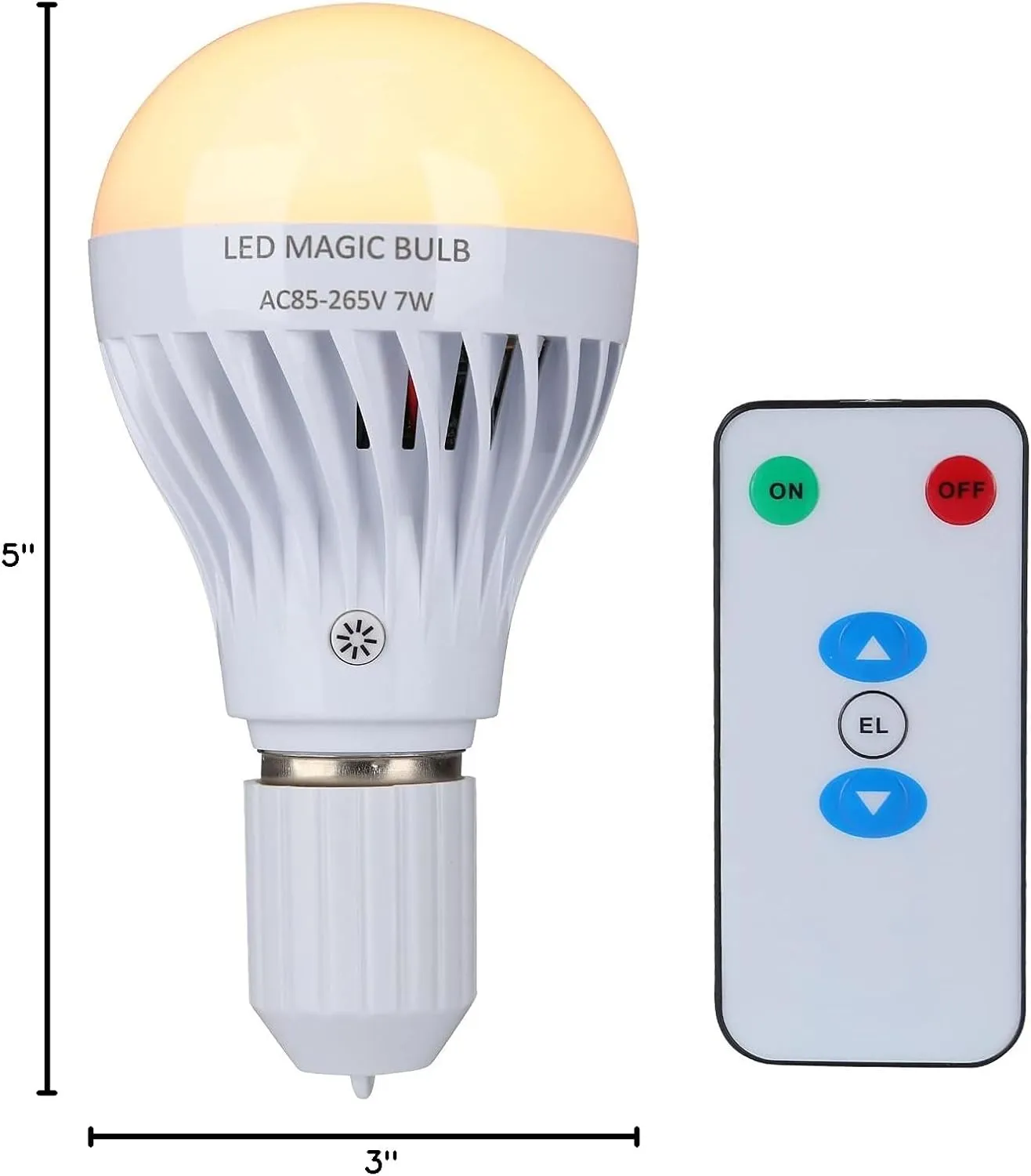 BSOD LED Magic Bulb, 7W Warm White Emergency Light with Remote Controller and Rechargeable Built-in Battery E26 Lamp for Home Indoor Power Outages Lighting (Warm White)