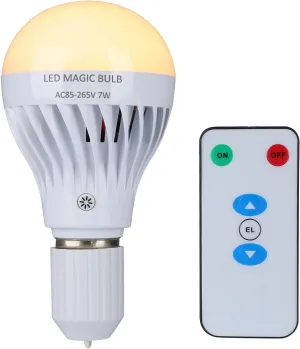 BSOD LED Magic Bulb, 7W Warm White Emergency Light with Remote Controller and Rechargeable Built-in Battery E26 Lamp for Home Indoor Power Outages Lighting (Warm White)