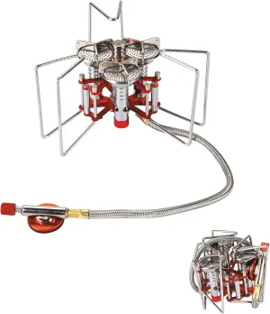 Bulin Backpacking Camping Stove, 5800W Portable Folding Lightweight Camp Gas Stove, Single Adjustable Pocket Emergency Survival Cooking Burner Kit for Outdoor, Hiking, with Carry Bag