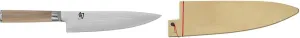 Bundle of Shun Cutlery Classic Blonde Chef's Knife 8”, Thin, Light Kitchen Knife, Ideal for All-Around Food Preparation, Authentic, Handcrafted Japanese, Professional Chef Knife, 7-8 Inch, Beech Wood