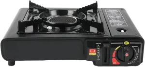 Butane Stove Burner, Portable Camping Stove Windproof Dual Fuel Propane Butane Burner With Carrying Case Black