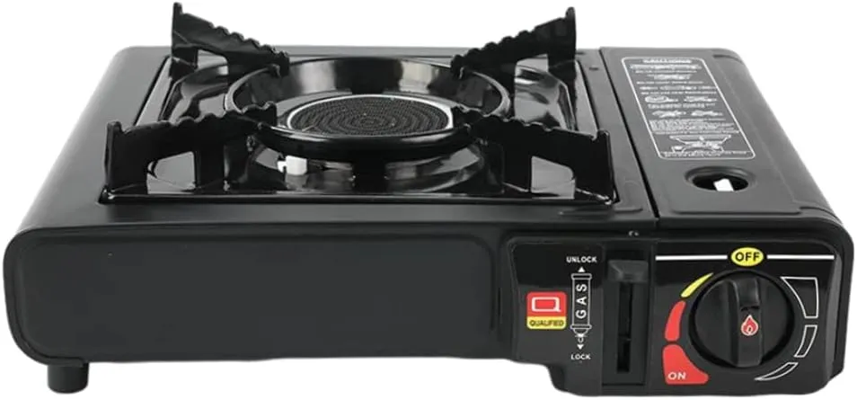 Butane Stove Burner, Portable Camping Stove Windproof Dual Fuel Propane Butane Burner With Carrying Case Black