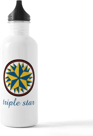 CafePress Triple Star Stainless Water Bottle 1 1.0L (34 oz) Stainless Steel Water Bottle