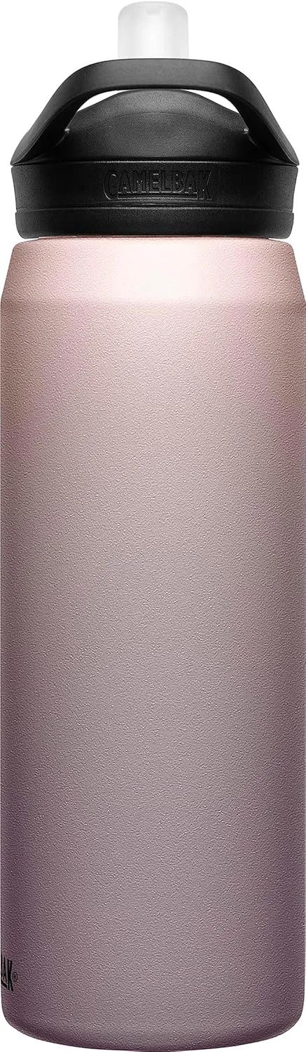 CamelBak Eddy  Insulated Stainless Steel Bite Valve Straw Water Bottle Rose Gold Sky, 25oz
